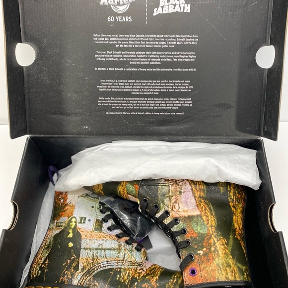 NEW DR MARTENS 1460 BLACK SABBATH LACE UP BOOTS - Picture 9 of 16